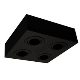 Plafon Box Quadrado 22cm 4 Lâmpadas Dicróica Preto Bivolt Bonin Plafon Box Quadrado 22cm 4 Lâmpadas Dicróica Preto Bivolt Bonin