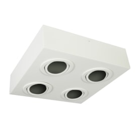 Plafon Box Quadrado 28cm 4 Lâmpadas PAR20 Branco Bivolt Bonin Plafon Box Quadrado 28cm 4 Lâmpadas PAR20 Branco Bivolt Bonin