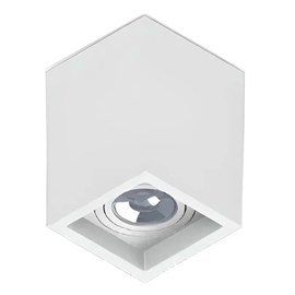 Plafon Box Quadrado Branco  9,6 cm para 1 Lâmpada MR16 Save Energy
