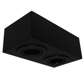 Plafon Box Retangular 22cm 2 Lâmpadas Dicróica Preto Bivolt Bonin Plafon Box Retangular 22cm 2 Lâmpadas Dicróica Preto Bivolt Bonin
