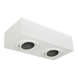 Plafon Box Retangular 28cm 2 Lâmpadas PAR20 Branco Bivolt Bonin Plafon Box Retangular 28cm 2 Lâmpadas PAR20 Branco Bivolt Bonin