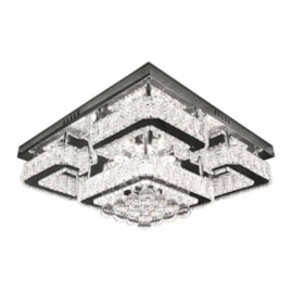 Plafon Led 72W 3000K Ou 4000K Ou 6500K 5760Lm Cromado Cristal 50Cm Bivolt Nitrolux