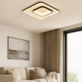 Plafon Led Baruc 60W 3000k ou 4000k ou 6000K Preto 40CM Bivolt Eletrorastro