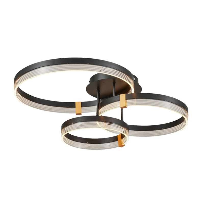 Plafon Led Doly 78W 3000K 6240Lm Preto 80cm Bivolt Astraled