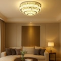 Plafon Led Guilin 55W 3000K 3600Lm Cromado Com Cristal Eletrorastro