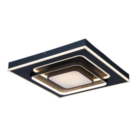 Plafon Led Hany 60cm 45w Selecionavel 3000k ou 4000k ou 6000k Branco com Preto Bivolt Eletrorastro