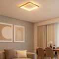 Plafon Led Kira 50W 3000k ou 4000k ou 6000K Dourado E Branco Quadrado 50CM Bivolt Eletrorastro