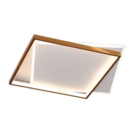 Plafon Led Kira 50W 3000k ou 4000k ou 6000K Dourado E Branco Quadrado 50CM Bivolt Eletrorastro