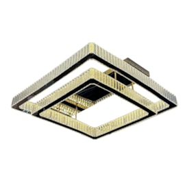 Plafon Led Leser 220W 19800Lm Dourado Com Cristal Transparente Eletrorastro