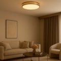Plafon LED Otto 36W 3000K ou 4000K ou 6000K Selecionavel Dourado 50 Cm Bivolt  Eletrorastro