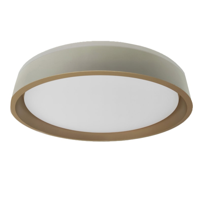 Plafon Led Parker Redondo 35w 3000k Branco com Dourado Bivolt Eletrorastro