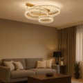 Plafon Led Pequim 167w 6490lm Dourado Bivolt Eletrorastro