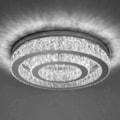 Plafon Led Tallin 43W 3000K 2300Lm Cromado Com Cristal Transparente 50Cm Bivolt Eletrorastro