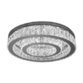 Plafon Led Tallin 43W 3000K 2300Lm Cromado Com Cristal Transparente 50Cm Bivolt Eletrorastro