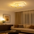 Plafon Led Trento 45w 3000k ou 4000k ou 6000k Selecionavel Dourado Eletrorastro