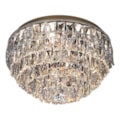 Plafon Macau Cromado Com Cristal Transparente 45Cm 9 Lâmpadas G9 Eletrorastro