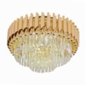 Plafon Melbourne Dourado Com Cristal Transparente 50Cm 8 Lâmpadas G9 Eletrorastro