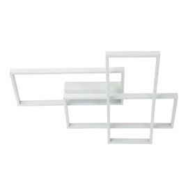 Plafon Quadrado Aluminio Branco 90W Luz Branco Quente Arquitetizze