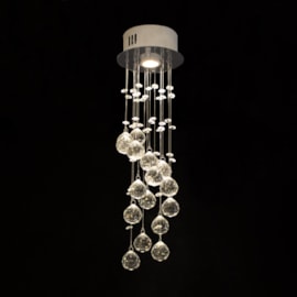 Plafon Redondo Espiral com Cristais 1 Lâmpada Eletrorastro Plafon Redondo Espiral com Cristais 1 Lâmpada Eletrorastro