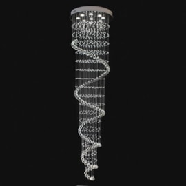 Plafon Redondo Espiral com Cristais 9 Lâmpadas Eletrorastro Plafon Redondo Espiral com Cristais 9 Lâmpadas Eletrorastro
