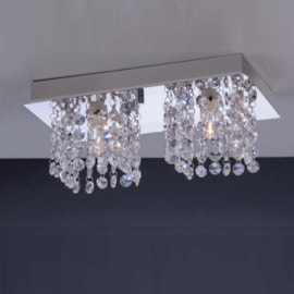 Plafon Veneza Retangular com Cristais Bronzearte Plafon Veneza Retangular com Cristais Bronzearte