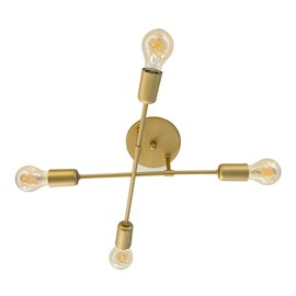 Plafon Vênus Slim Dourado Para 4 Lâmpadas E27 Claci