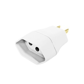 Plug Adaptador de Tomada 2P+T para 3P 15A Branco Ilumi 