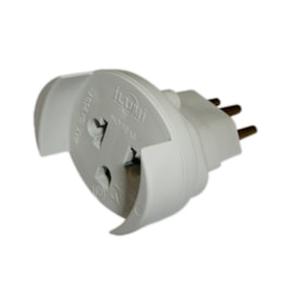 Plug Adaptador de Tomada 3P 10A para 2P+T Cinza Ilumi Plug Adaptador de Tomada 3P 10A para 2P+T Cinza Ilumi