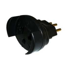 Plug Adaptador de Tomada 3P 10A para 2P+T Preto Ilumi Plug Adaptador de Tomada 3P 10A para 2P+T Preto Ilumi