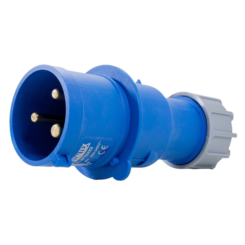 Plug Blindado 2P+T  32A 220V Azul. Tl3P32432 Metaltex