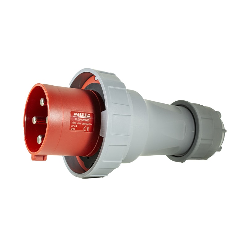 Plug Blindado 3P+T 125A 380V Tl3P125643 Vermelho Metaltex