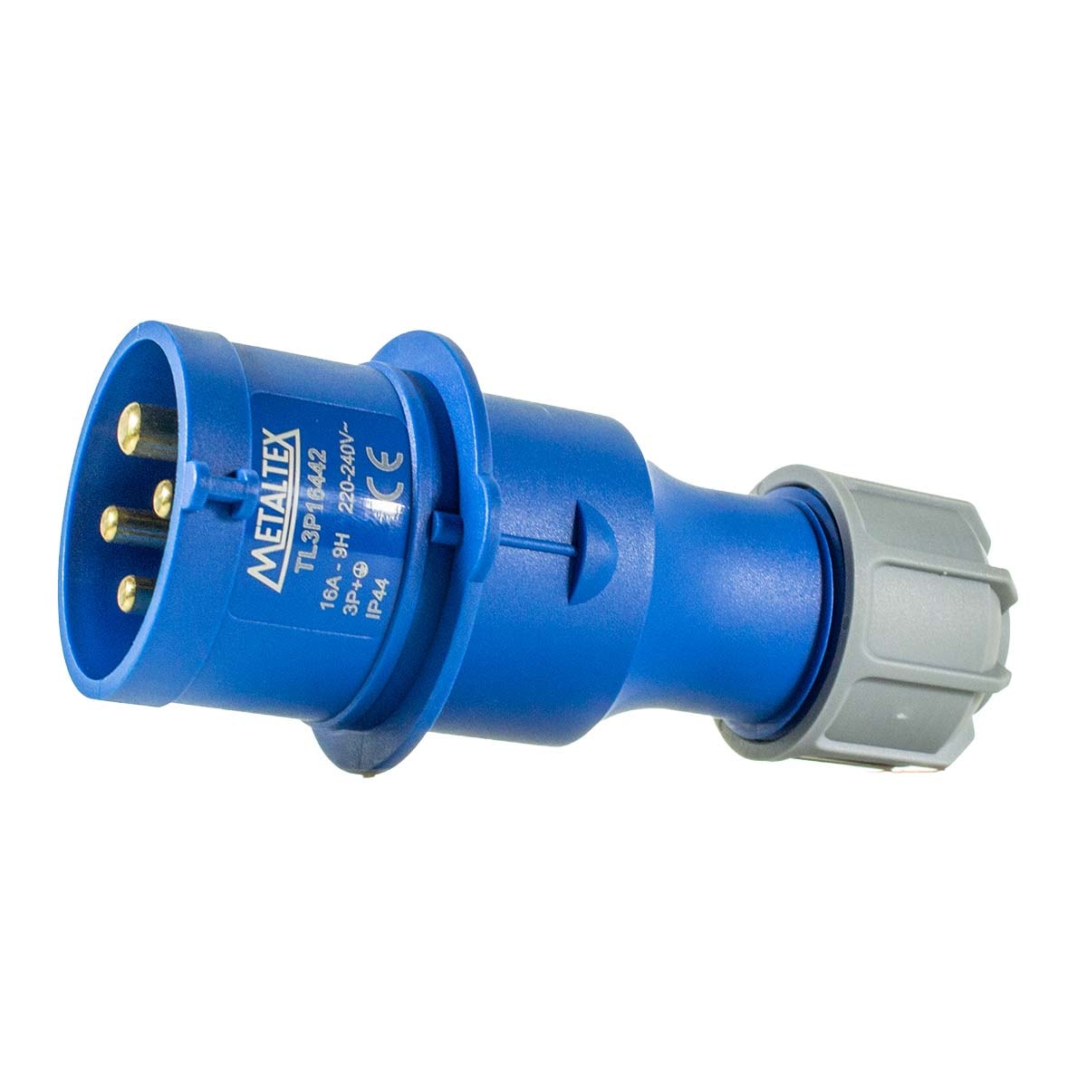 Plug Blindado 3P+T 16A 220V 9H Azul Tl3P16442 Metaltex