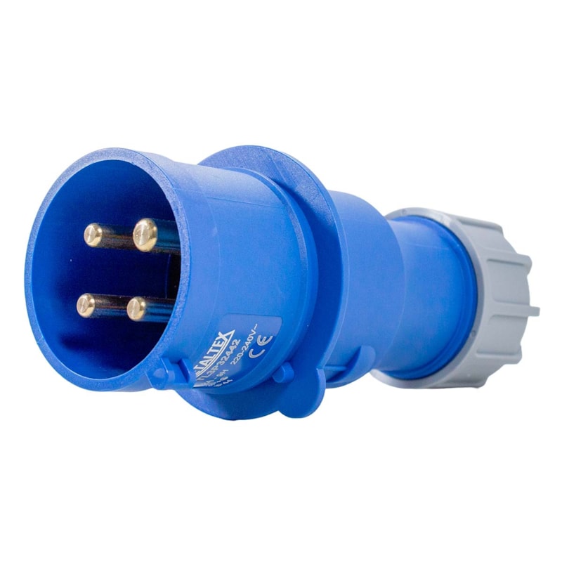 Plug Blindado 3P+T  32A 220V Azul Tl3P32442 9H  Metaltex