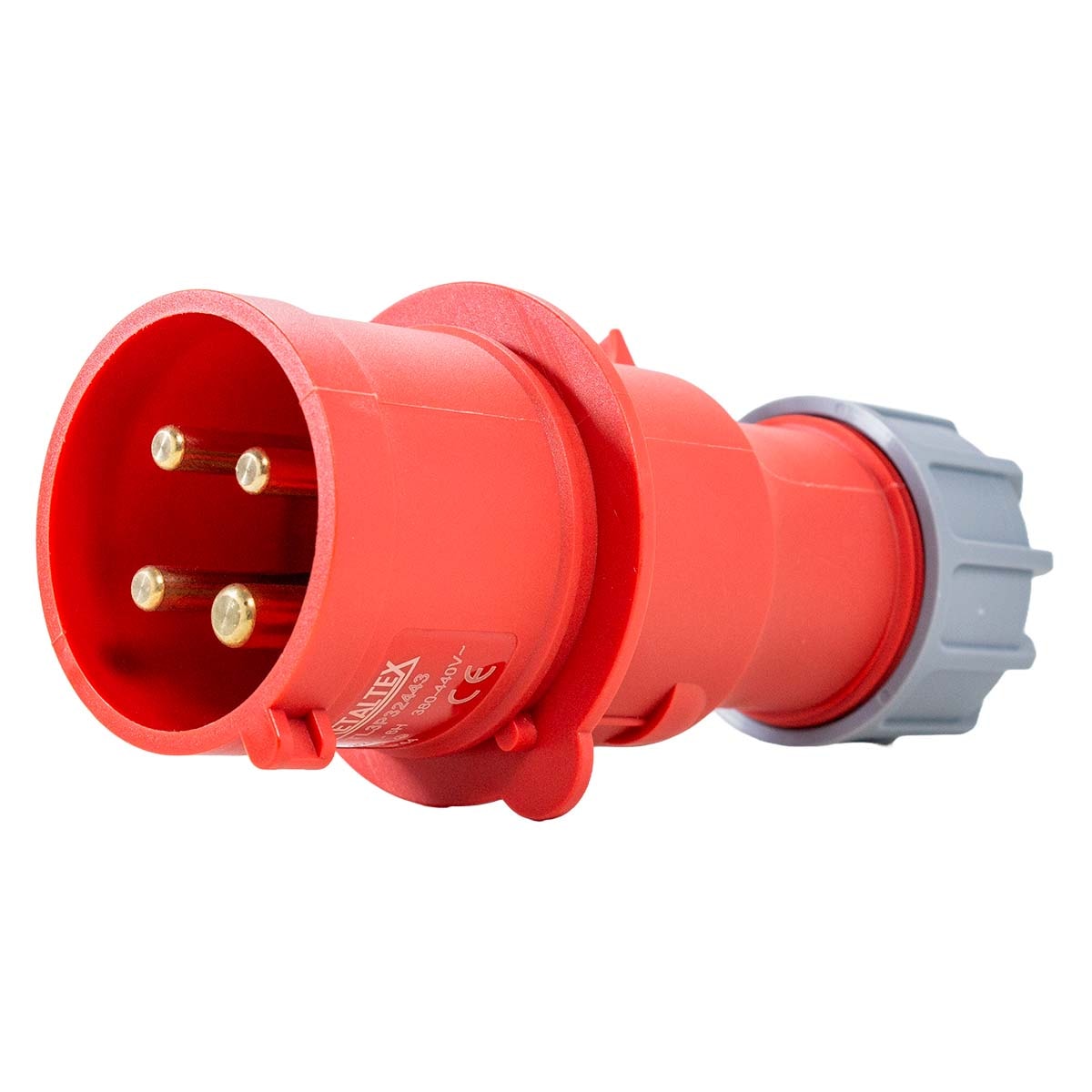 Plug Blindado 3P+T 32A 380V Vermelho Tl3P32443 Metaltex