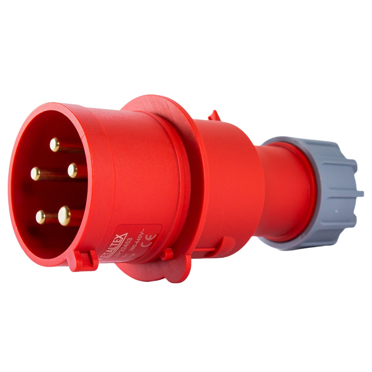 Plug Blindado 3P+T+N 16A 380V Vermelho Tl3P16453 Metaltex