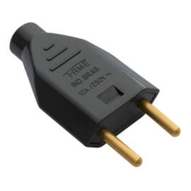 Plug de Sobrepor 2P 10A Macho Preto Fame Plug de Sobrepor 2P 10A Macho Preto Fame