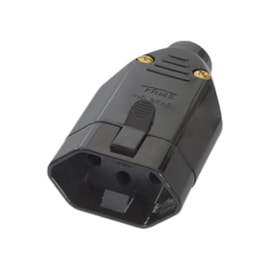 Plug de Sobrepor 2P+T 10A Fêmea Preto Fame Plug de Sobrepor 2P+T 10A Fêmea Preto Fame