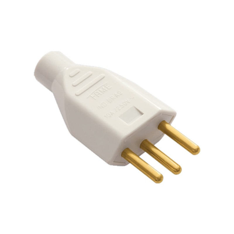 Plug Macho 3 Pinos 2p+ T 10 Amperes Para Tomada Eletrica