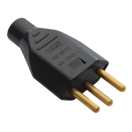 Plug de Sobrepor 2P+T 10A Macho Preto Fame Plug de Sobrepor 2P+T 10A Macho Preto Fame