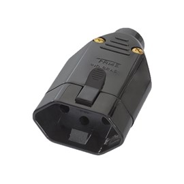 Plug de Sobrepor 2P+T 20A Fêmea Preto Fame Plug de Sobrepor 2P+T 20A Fêmea Preto Fame