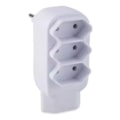 Plug T 10A 2 Polos 4 Saídas Branco Force Line