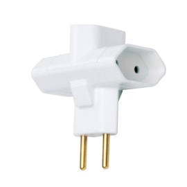 Plug T 10A 3 Saídas 2 Pólos Branco Ilumi Plug T 10A 3 Saídas 2 Pólos Branco Ilumi