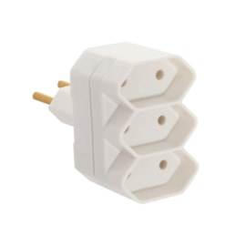 Plug T 10A 3 Saídas 2 Pólos Cinza Fame Plug T 10A 3 Saídas 2 Pólos Cinza Fame