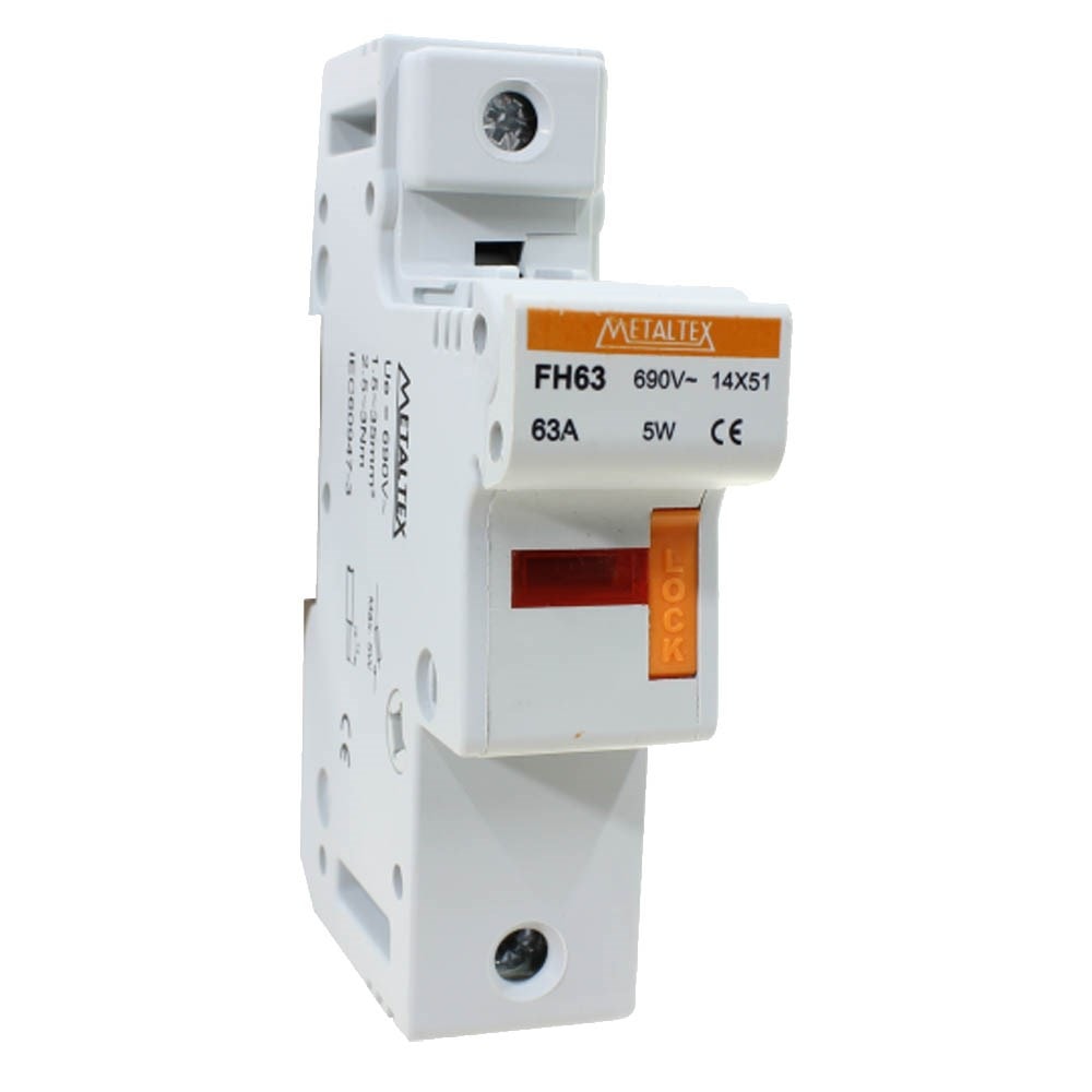 Porta Fusível Cartucho 22x58mm 1 Polo 125A FH1251 Metaltex