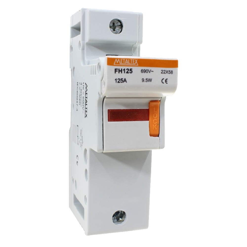 Porta Fusível Cartucho 8,5x31,5mm 2 Polos 20A FH202 Metaltex