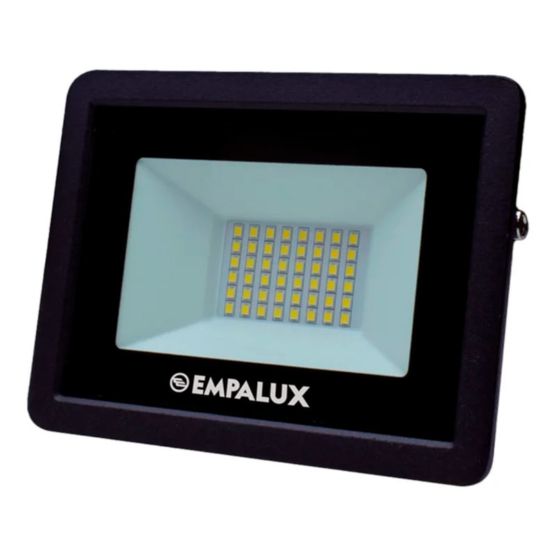 Projetor Led 50W  3000K  3750LM  Preto Slim IP66 Bivolt Empalux