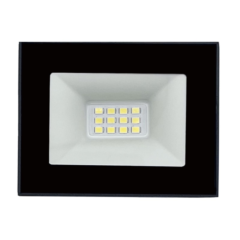 Refletor Led 10W 3000K 1000Lm Preto Ip66 Bivolt Rajix