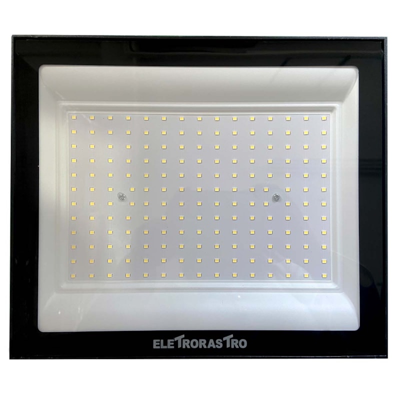 Refletor Led  200W 6500K 20000Lm Preto Ip66 Bivolt Eletrorastro