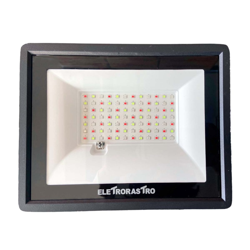 Refletor LED 200w RGB Com Controle Preto IP66 Bivolt RE-200W-RGB Eletrorastro
