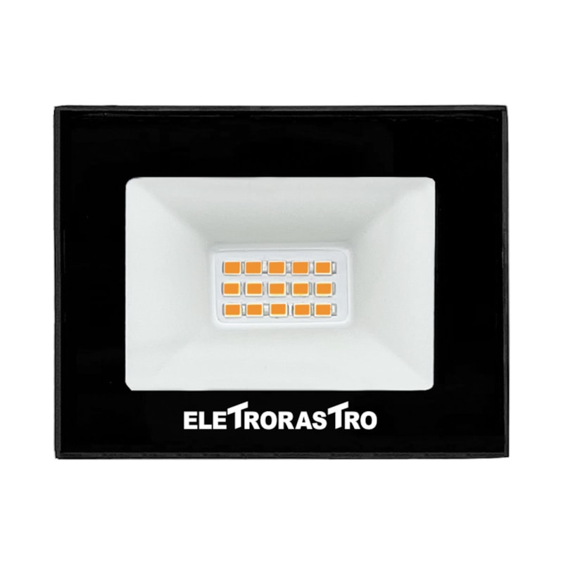 Refletor Led 20w 3000k Branco Quente 2000 Lumens Preto IP66 Bivolt RE-20W-30 Eletrorastro